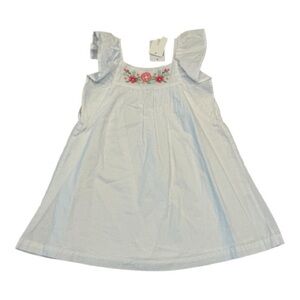 Curious by Peek White Dress with Floral Embroidery